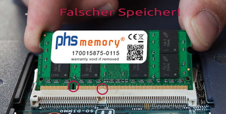 Einbau des Arbeitsspeichers mit der falschen Generation