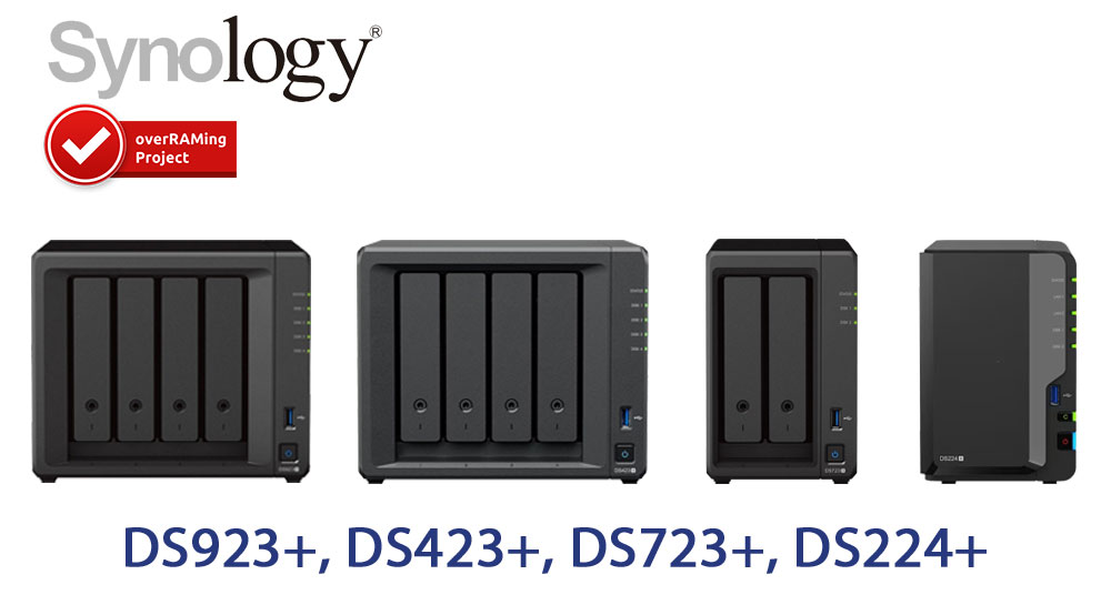 Modelos NAS Synology DS923+, DS423+, DS723+ y DS224+ compatibles con el proyecto overRAMing.