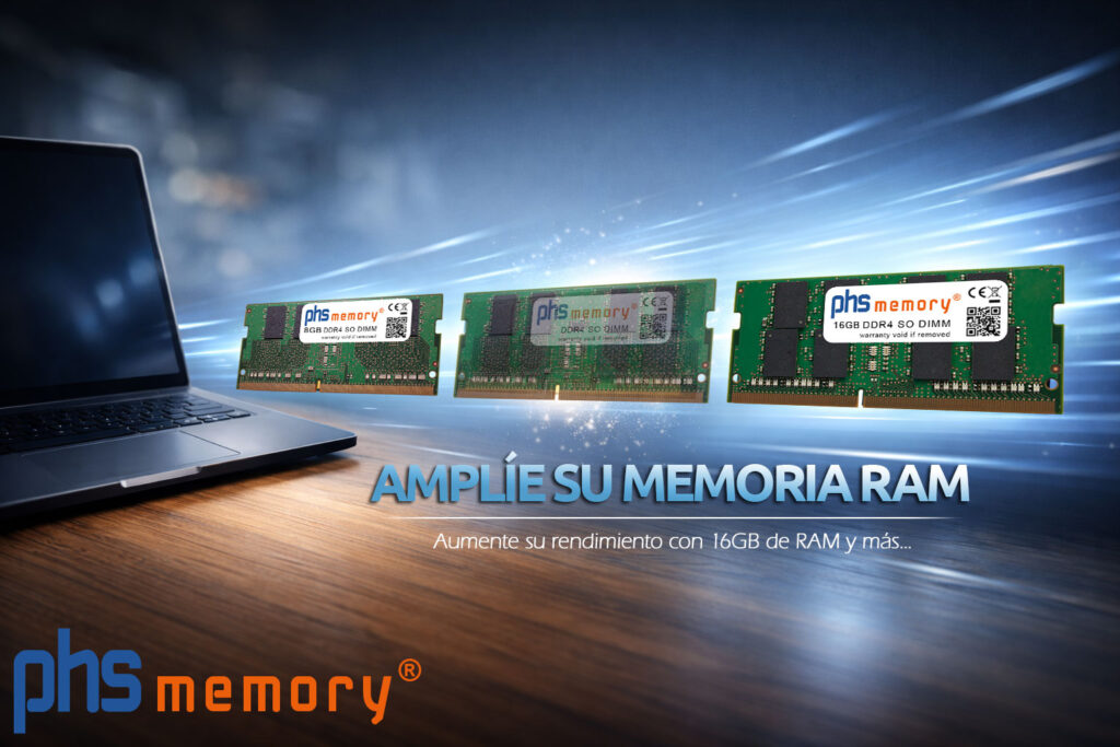 Ampliar la RAM de 8 a 16 GB y más. Mejora de rendimiento con más RAM.