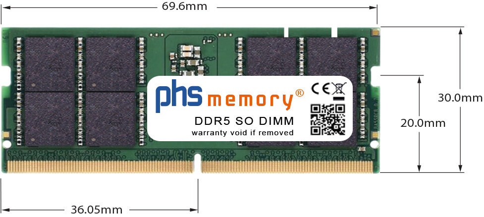 Abmessungen - Memoria principal DDR5 262Pin s 16 jpg